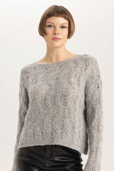 DeFacto Relax Fit Crew Neck Knitwear Sweater C1887Ax23Wn