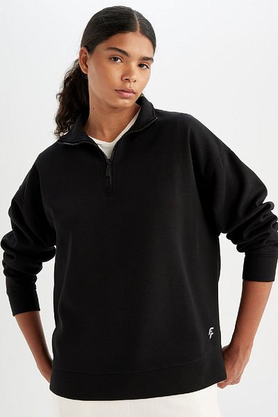 DeFacto Sportovní mikina Oversize Fit s vysokým límcem B7756ax24sp