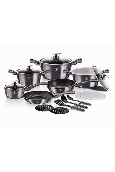 Berlinger Carbon PRO Line 18-piece marble-top cookware set