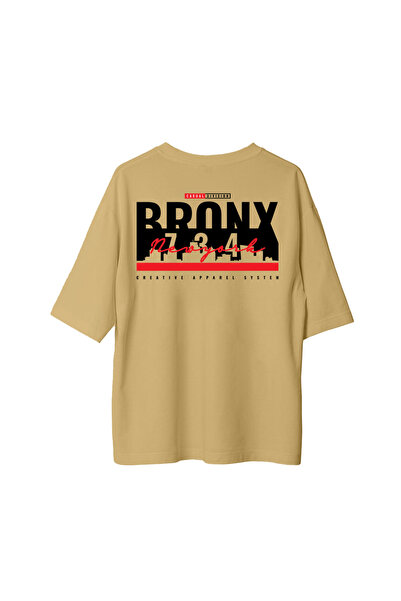 New York Bronx Premium Tişört Unisex %100 Pamuk Bisiklet Yaka Oversize T-shirt
