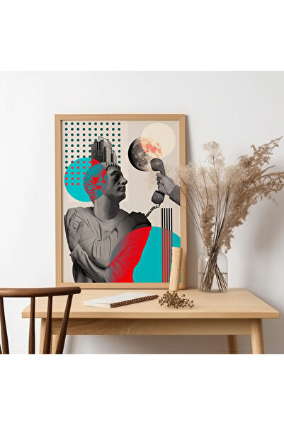 UNT Pictură de artă modernă cu cadru din lemn ART