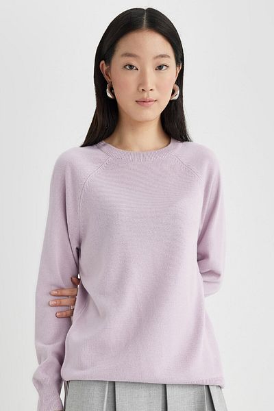 DeFacto Pulover din tricot cu mâneci raglan cu textura moale cu decolteu - I6913az24wn