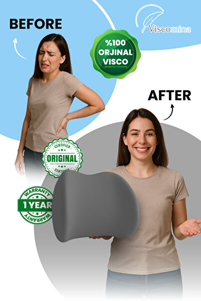 Viscomina Ортопедична подушка для спини Visco Подушка для спини Visco Подушка для спини в автомобіль Подушка для спини в автомобіль чорного кольору