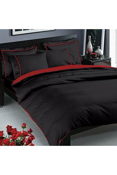 Taç Luxury satin double bed linen, TaçElegance, Prestige Black