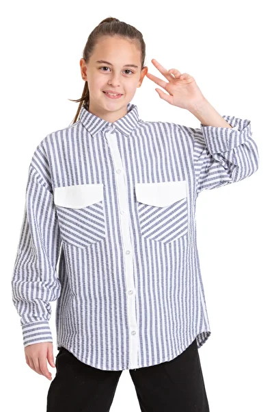 Pi Pengai Girl's Flared Cotton Shirt P092