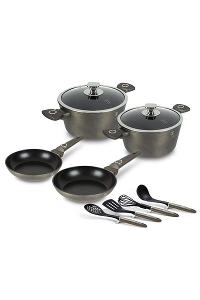 Berlinger Crystal Collection 10-piece titanium surface dinnerware set