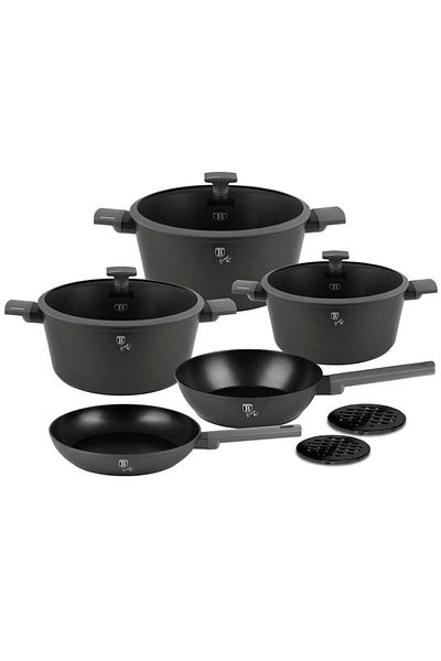 Berlinger 10-piece titanium surface dinnerware set Anthracite Collection