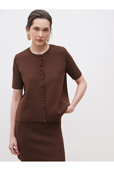 LC Waikiki Γυναικεία πλεκτή ζακέτα Özmarka New Season με λαιμόκοψη