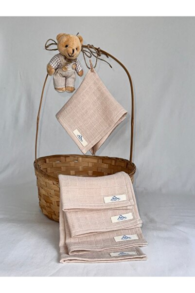 Bulut Sezen Oort Baby Multi-Purpose Muslin Beige Mouth Wipes 5 Pieces 100% Cotton