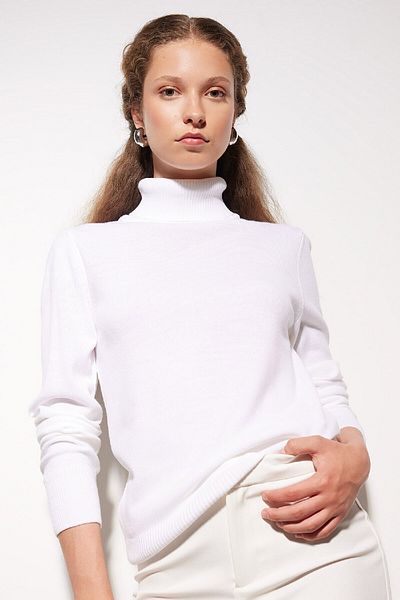 DeFacto Regular Fit Soft Textured Turtleneck Basic Plain Knitwear Sweater H1651Az24Wn