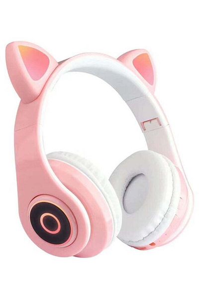 Generic Luminous Cat Ear Bluetooth Headset Pink