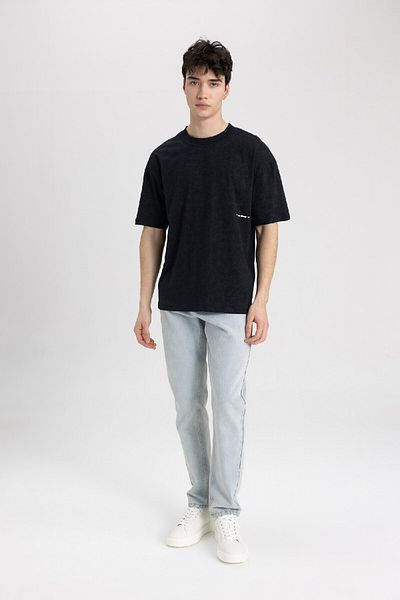 DeFacto Tričko s krátkým rukávem Boxy Fit Crew Neck C2138ax24sm