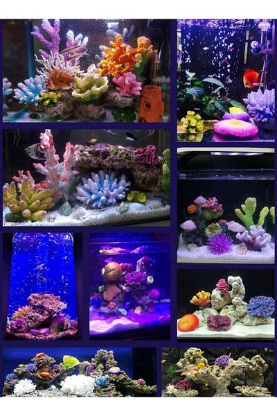 COOYA Coral Decorations, Bright Colors, Safe and Non-toxic Material, For Fish Tank Aquarium Decoration