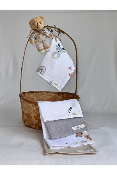 Bulut Sezen Oort Baby Multi-Purpose Muslin Mixed Patterned Mouth Wipes 5 Piec...