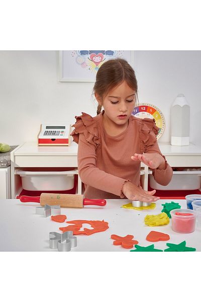 IKEA MÅLA 4-piece modelling dough toolset, multicolour