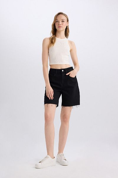 DeFacto High Waist Bermuda Jean Shorts - C2452ax24sm