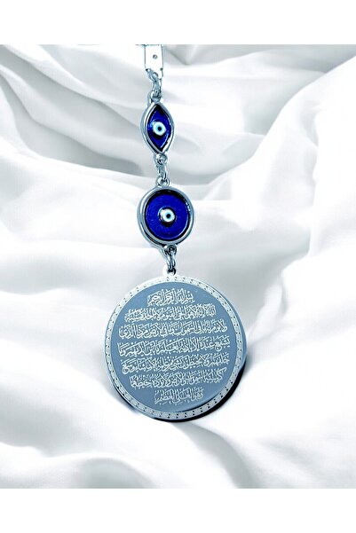 biuti Gümüş Renk Çelik Çift Taraflı Ayetel Kürsi Nazar Ayeti Araba Dikiz Ayna...