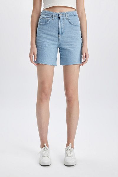 DeFacto Jeansshorts mit hoher Taille und Cut-Outs an den Beinenden C2454AX24HS