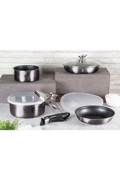 Berlinger Haus Cookware set with removable handle 12 pieces Carbon PRO Line
