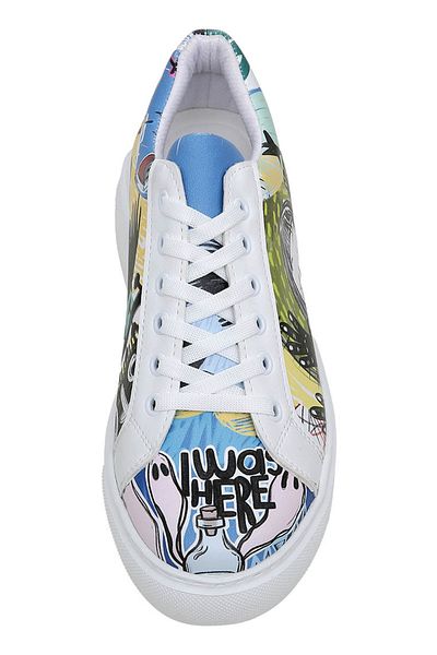 Dogo Women's Vegan Leather Multicolor Sneakers - I Was Here Design