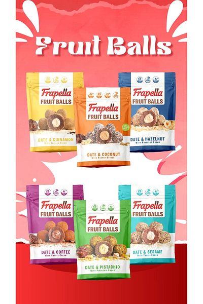 Frapella Filled Fruit Date Balls Trial Pack 80 Gr. X 6 Pieces