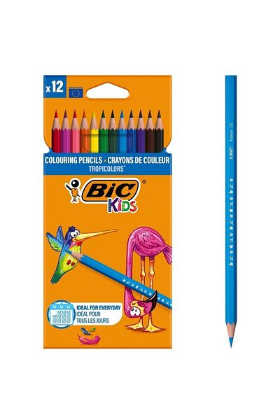 Bic Tropicolors 12 Color Long Dry Color 12 Pack Long Dry Color