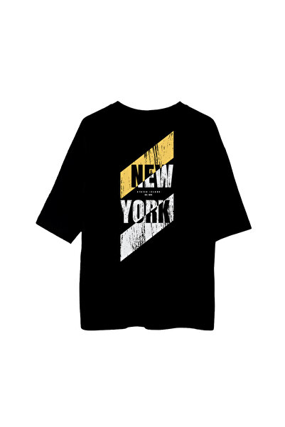 New York Premium Tişört Unisex %100 Pamuk Bisiklet Yaka Oversize T-shirt