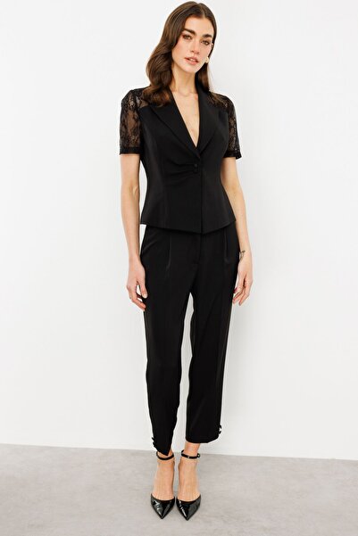 Ekol Pantaloni fără buzunar cu detaliu cu nasturi la picioare