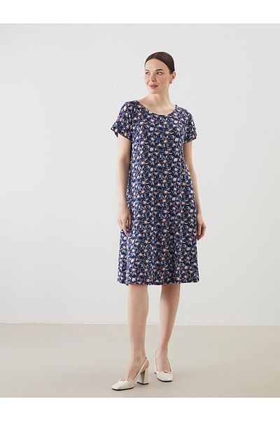 LC Waikiki Crew Neck Floral Women's Dress