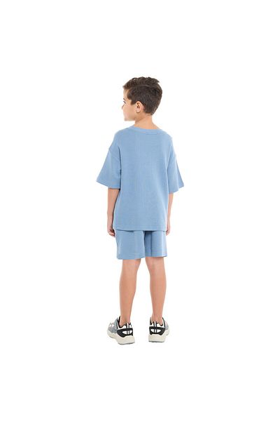 Victor and Jane Boys' Cord Set – Light Blue  T-Shirt and Shorts Set