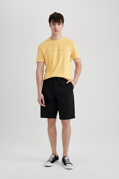 DeFacto Slim Fit Slim Fit Crew λαιμόκοψη με εμπριμέ κοντομάνικο μπλουζάκι C2077ax24sm