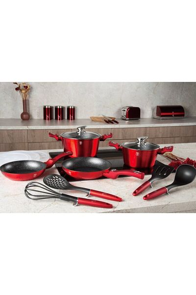Berlinger 13-piece Burgundy Metallic Line I marble finish cutlery set