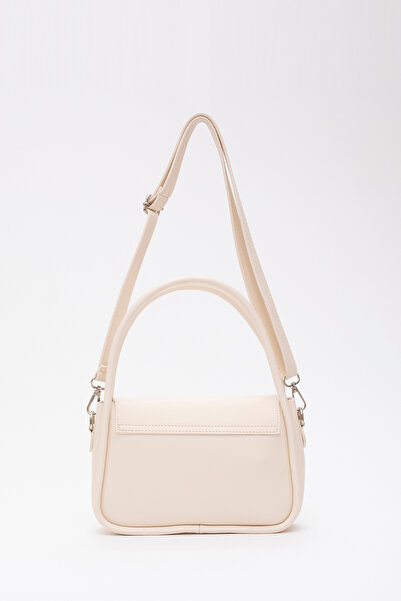 SHAKA Cream Shk97 Faux Leather Front Pocket Detailed 2 Compartment Adjustable Strap Hand, Arm and Shoulder Bag