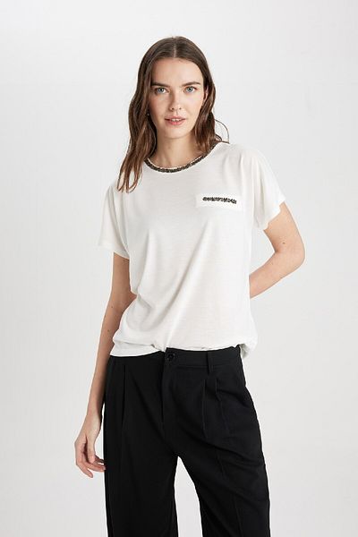 DeFacto Tričko s krátkým rukávem Crew Neck K7701az24sp