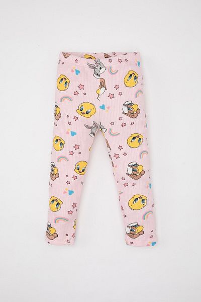 DeFacto Looney Tunes kislány pizsama szett - bordás kamisole, nyakú, rövid ujjú, elasztikus felső, hosszú alsó