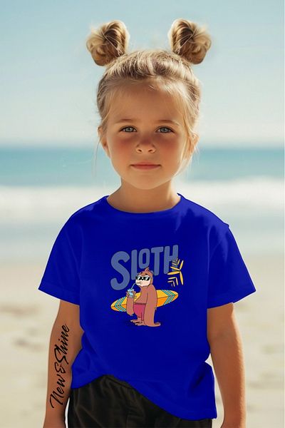 New Shine 1 tricou este un cadou pentru achiziții de 6 și mai sus în coș - Tricou pentru copii oversize cu imprimeu Sloth