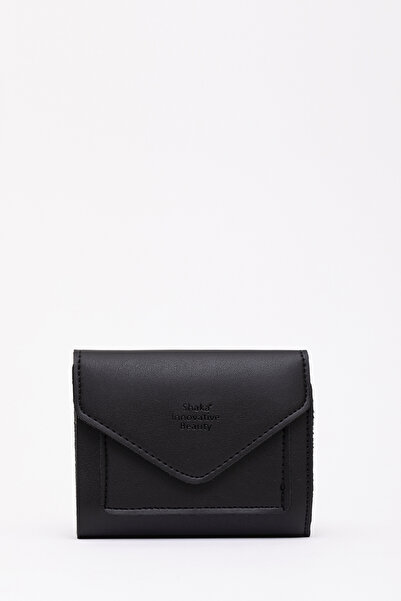 SHAKA Siyah SHK67 Suni Deri Bozuk Ve Kağıt Para Bölmeli Çıtçıtlı Kartlıklı Za...