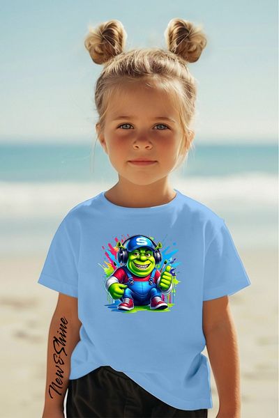 New Shine 1 tricou este un cadou pentru achiziții de 6 și peste în coș - Tricou pentru copii supradimensionat cu imprimeu Shrek