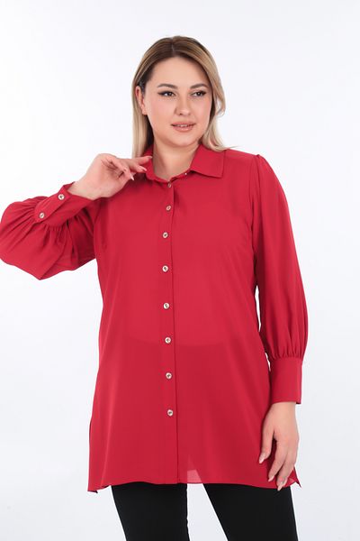 KİFAYET 22553 Polo Neck Long Sleeve Long Tina Shirt (R) (C102)