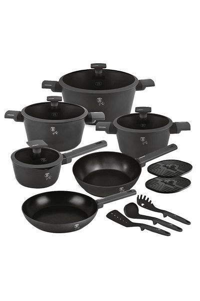 Berlinger 15-piece titanium surface dinnerware set Anthracite Collection
