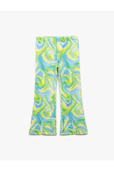 Koton New Season Patterned Flared Trousers with Elastic Waist