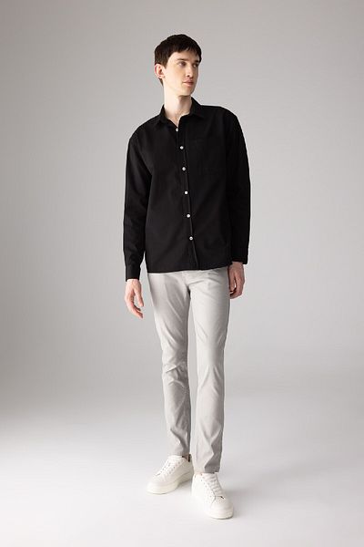 DeFacto Μακρυμάνικο πουκάμισο Relax Fit Polo Neck Gabardine C1477ax24sp