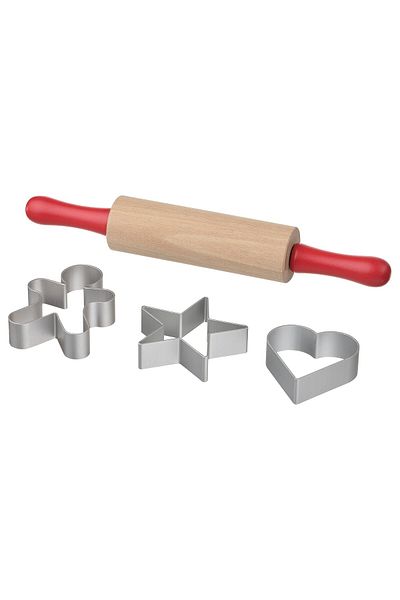 IKEA MÅLA 4-piece modelling dough toolset, multicolour
