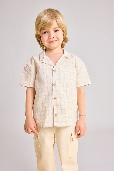 DeFacto Short Sleeve Checkered Shirt for Baby Boy - B9258a5er98mc