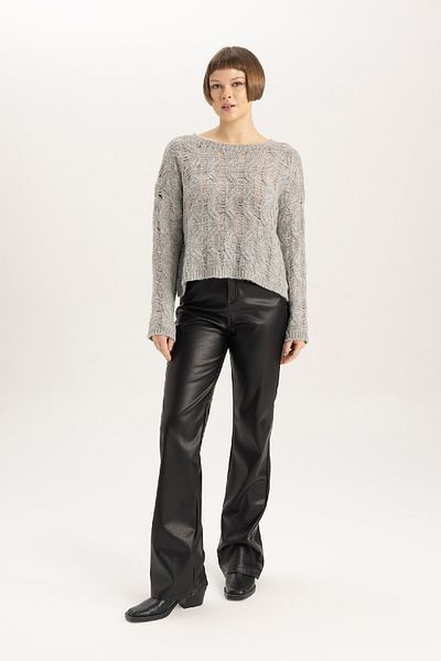 DeFacto Relax Fit Crew Neck Knitwear Sweater C1887Ax23Wn