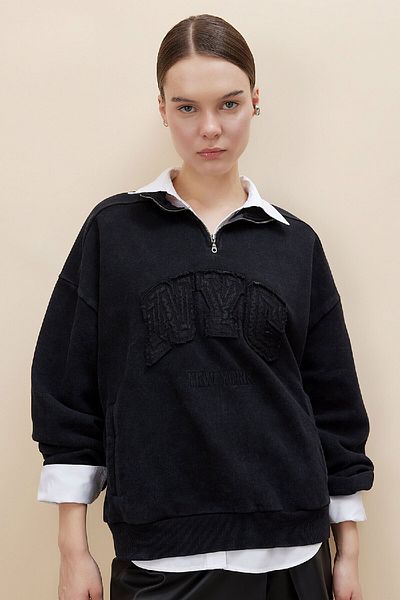 DeFacto Dickes und gewaschenes bedrucktes Oversize-Sweatshirt – C2014ax24sp