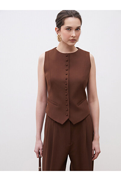 LC Waikiki Vizyon New Season Crew Neck Crepe Women's Classic Vest