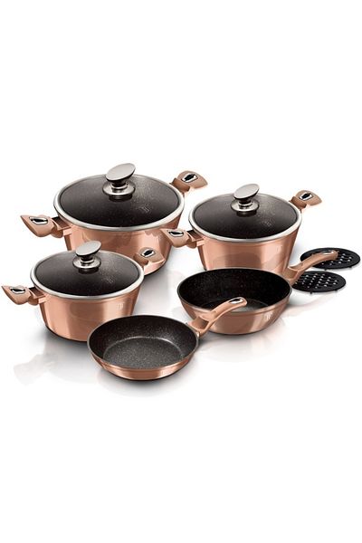 Berlinger Set de vesela de 10 piese Rosegold Metallic Line cu finisaj de marmură