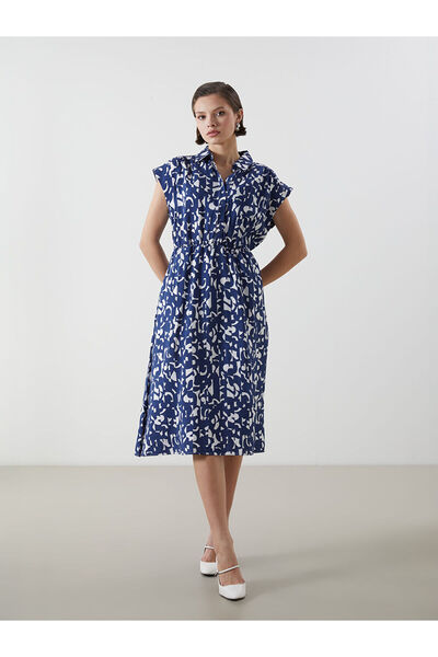 LC Waikiki LCWAIKIKI Damenkleid mit klassischem Hemdkragenmuster