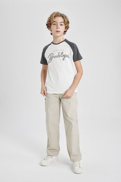DeFacto Tricou B9468a824sm cu mânecă scurtă cu imprimeu pentru băiat